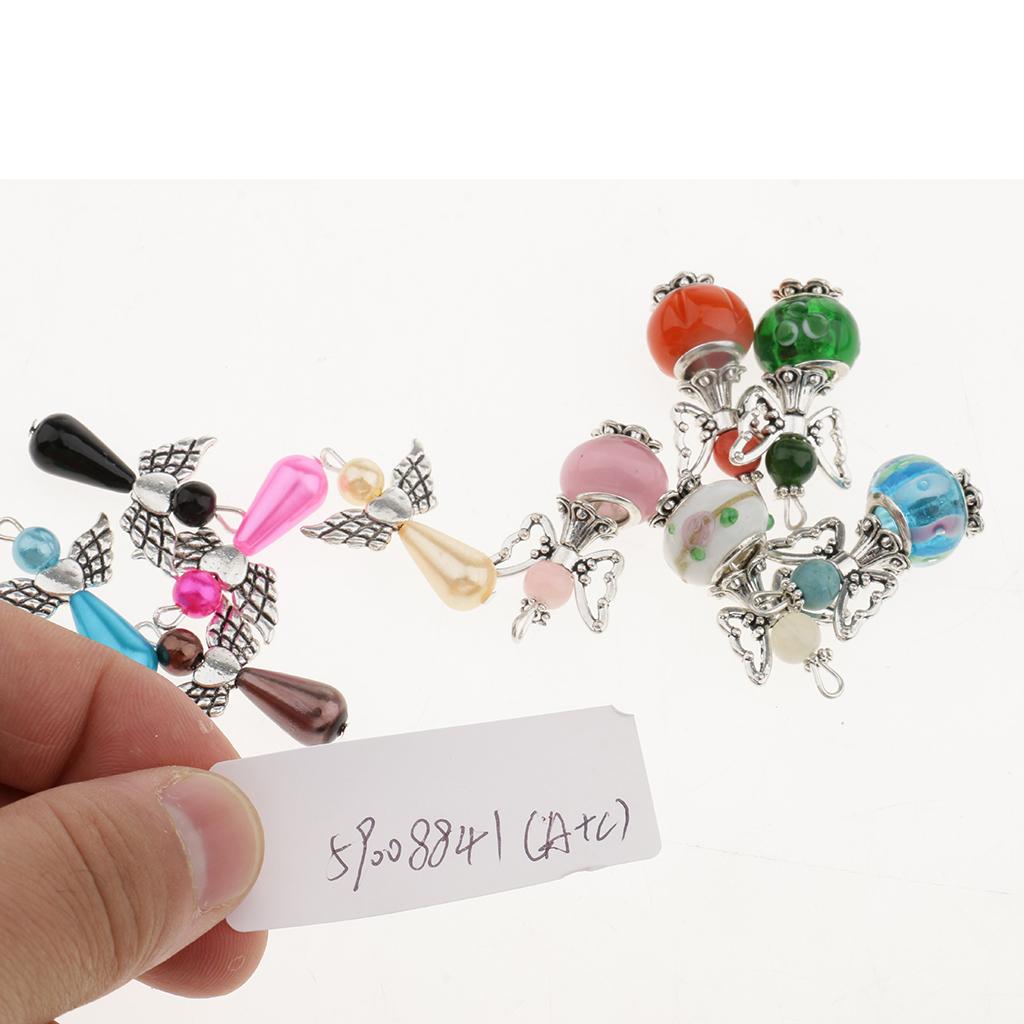 10 Pieces Assorted Antique Silver Wing Dancing & Butterfly Wings Angel Charms Beads Dangle Pendants For DIY Bracelet Necklace Craft Findings - Aladdin Shoppers