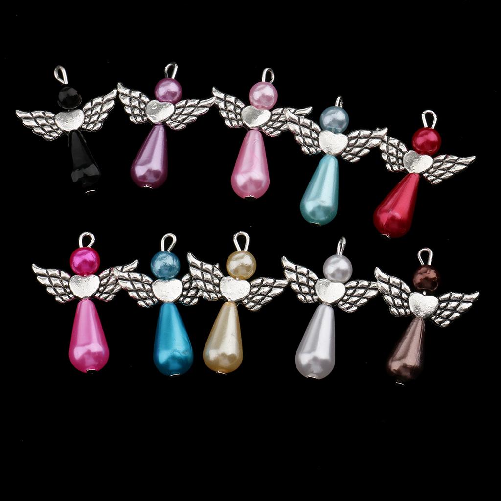 10 Pieces Assorted Antique Silver Wing Dancing & Butterfly Wings Angel Charms Beads Dangle Pendants For DIY Bracelet Necklace Craft Findings - Aladdin Shoppers