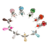 10 Pieces Assorted Antique Silver Wing Dancing & Butterfly Wings Angel Charms Beads Dangle Pendants For DIY Bracelet Necklace Craft Findings - Aladdin Shoppers