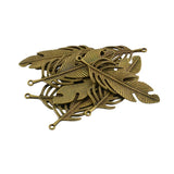 10 Pieces Mixed Antique Bronze Feather Charms Pendants DIY Jewelry Making 70 mm - Aladdin Shoppers