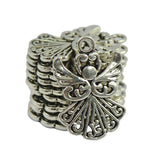 Maxbell 100 Pieces Hot Jewelry Findings Tibetan Silver Filigree Hollow Out Angel Charms Pendants DIY Jewelry