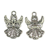 100 Pieces Hot Jewelry Findings Tibetan Silver Filigree Hollow Out Angel Charms Pendants DIY Jewelry - Aladdin Shoppers