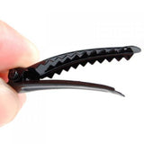 Maxbell 10 Pcs Single Prong Alligator Pinch Clips w/ Teeth for Hair Bows Corker Black