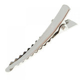 50 Pcs Single Prong Metal Alligator Clips Hair Bows - Silver