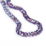 Maxbell 4 x 6mm Faceted Crystal Glass Rondelle Loose Beads 16.5 Inch - Violet