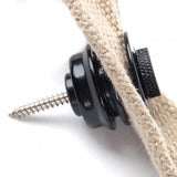 Maxbell Flat Head Chrome Strap Lock for Electric Guitar Bass - Black