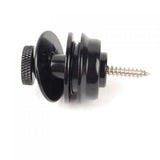 Maxbell Flat Head Chrome Strap Lock for Electric Guitar Bass - Black