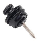 Maxbell Flat Head Chrome Strap Lock for Electric Guitar Bass - Black