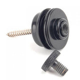 Maxbell Flat Head Chrome Strap Lock for Electric Guitar Bass - Black