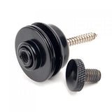 Maxbell Flat Head Chrome Strap Lock for Electric Guitar Bass - Black