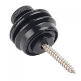 Maxbell Flat Head Chrome Strap Lock for Electric Guitar Bass - Black