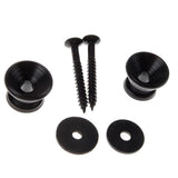 Maxbell 2 x Black Plating Strap Lock for Electric Acoustic Guitar Bass
