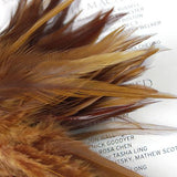 Maxbell 20pcs Dyed Rooster Cock Coque Saddle Feather 3-5 Inch - Coffee