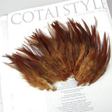Maxbell 20pcs Dyed Rooster Cock Coque Saddle Feather 3-5 Inch - Coffee
