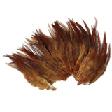 Maxbell 20pcs Dyed Rooster Cock Coque Saddle Feather 3-5 Inch - Coffee
