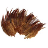 Maxbell 20pcs Dyed Rooster Cock Coque Saddle Feather 3-5 Inch - Coffee