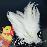 Maxbell Dyed Rooster Cock Coque Saddle Feather 3-4 Inch - White