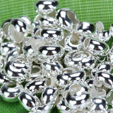 Maxbell 100pcs Silver Tone Crimp Covers Beads Jewelry Findings