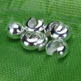 Maxbell 100pcs Silver Tone Crimp Covers Beads Jewelry Findings