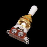Maxbell 3-way Toggle Switch for Les Paul Electric Guitar - Golden w/ Cream Tip