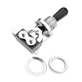 Maxbell 3-way Toggle Switch for Les Paul Electric Guitar - Silver w/ Black Tip