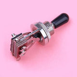 Maxbell 3-way Toggle Switch for Les Paul Electric Guitar - Silver w/ Black Tip