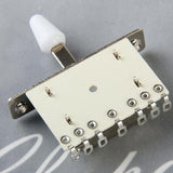 Maxbell 5 Way Blade Switch w/ White Knob For Fender Strat Electric Guitar