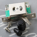 Maxbell 3 Way Blade Switch w/ 2 Black Knobs For Fender Strat Electric Guitar