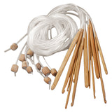 Maxbell 12 Sizes Afghan Tunisian Carbonized Bamboo Crochet Hooks 3.0-10.0mm