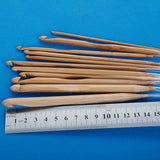 Maxbell 12 Sizes Afghan Tunisian Carbonized Bamboo Crochet Hooks 3.0-10.0mm
