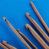 Maxbell 12 Sizes Afghan Tunisian Carbonized Bamboo Crochet Hooks 3.0-10.0mm