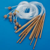 Maxbell 12 Sizes Afghan Tunisian Carbonized Bamboo Crochet Hooks 3.0-10.0mm
