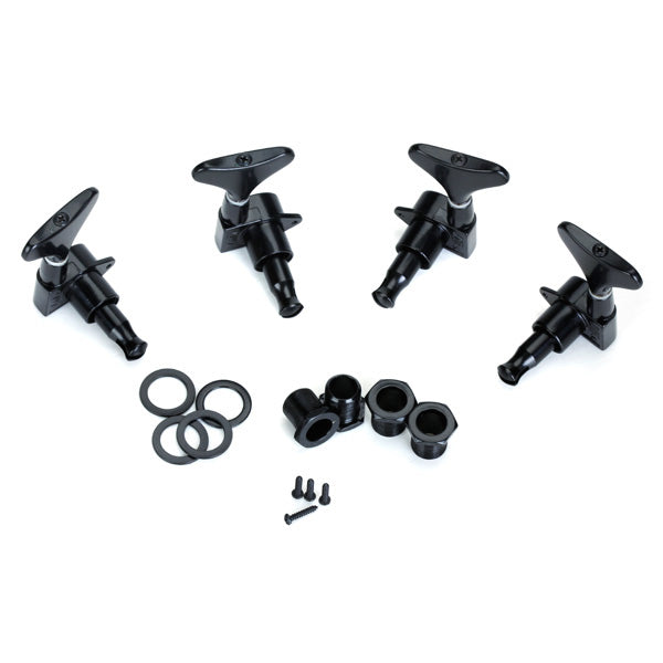 Maxbell 2 Pairs Black String Tuning Pegs Machine Heads for Electric Bass 2L + 2R