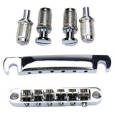 Maxbell Chrome Tune-O-Matic Bridge Tailpiece For Les Paul Guitar