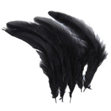 Maxbell 50Pcs Dyed Rooster Feather Handcrafts Making Supplies Cock Feather- Black