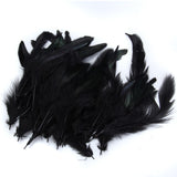 Maxbell 50Pcs Dyed Rooster Feather Handcrafts Making Supplies Cock Feather- Black