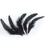 Maxbell 50Pcs Dyed Rooster Feather Handcrafts Making Supplies Cock Feather- Black
