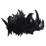 Maxbell 50Pcs Dyed Rooster Feather Handcrafts Making Supplies Cock Feather- Black