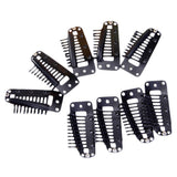 Maxbell 20pcs Black 10 Teeth Snap-Comb Wig Clips with Rubber Back