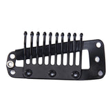 Maxbell 20pcs Black 10 Teeth Snap-Comb Wig Clips with Rubber Back