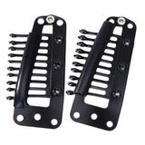 Maxbell 20pcs Black 10 Teeth Snap-Comb Wig Clips with Rubber Back