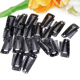 Maxbell 20pcs Black 10 Teeth Snap-Comb Wig Clips with Rubber Back