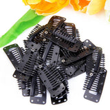 Maxbell 20pcs Black 10 Teeth Snap-Comb Wig Clips with Rubber Back