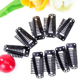 Maxbell 20pcs Black 10 Teeth Snap-Comb Wig Clips with Rubber Back