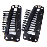 Maxbell 20pcs Black 10 Teeth Snap-Comb Wig Clips with Rubber Back