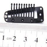 Maxbell 20pcs Black 10 Teeth Snap-Comb Wig Clips with Rubber Back