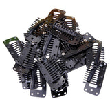 Maxbell 20pcs Black 10 Teeth Snap-Comb Wig Clips with Rubber Back
