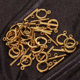 Maxbell 20 Sets Round Toggle Clasps Gold