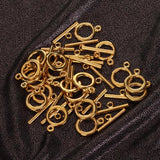 Maxbell 20 Sets Round Toggle Clasps Gold