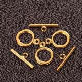 Maxbell 20 Sets Round Toggle Clasps Gold